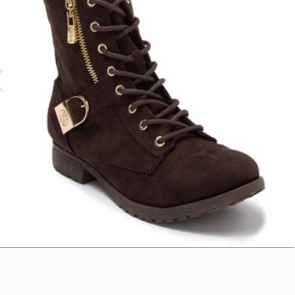 Bebe Wandell Quilt Lace Up Brown Fall Winter Bootie Size 6.5 New In Box Nwt - Picture 2 of 11